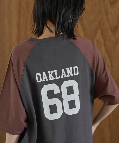 coen(コーエン)の「【汗染み軽減】アソートナンバリングロゴプリント ラグランTシャツワンピース(ワンピース・レディース・ダークグレー/ベージュ・FREE)」の18枚目の写真