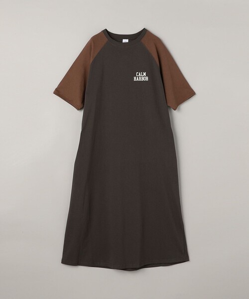 coen(コーエン)の「【汗染み軽減】アソートナンバリングロゴプリント ラグランTシャツワンピース(ワンピース・レディース・ダークグレー/ベージュ・FREE)」の6枚目の写真