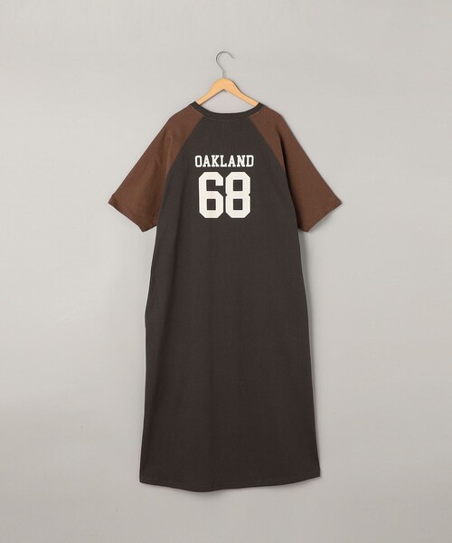 coen(コーエン)の「【汗染み軽減】アソートナンバリングロゴプリント ラグランTシャツワンピース(ワンピース・レディース・ダークグレー/ベージュ・FREE)」の7枚目の写真