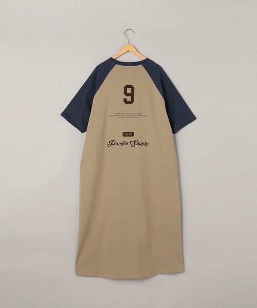 coen(コーエン)の「【汗染み軽減】アソートナンバリングロゴプリント ラグランTシャツワンピース(ワンピース・レディース・ダークグレー/ベージュ・FREE)」の10枚目の写真