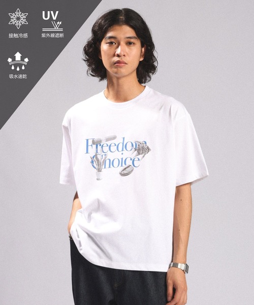 RAGEBLUE(レイジブルー)の「<接触冷感/吸水速乾>PHOTOGRAPHIC PRINT T-SHIRT/フォトグラフィックプリントTシャツ(Tシャツ/カットソー・メンズ・ホワイト系その他/ホワイト系その他2/ブラック・MEDIUM/LARGE)」の2枚目の写真