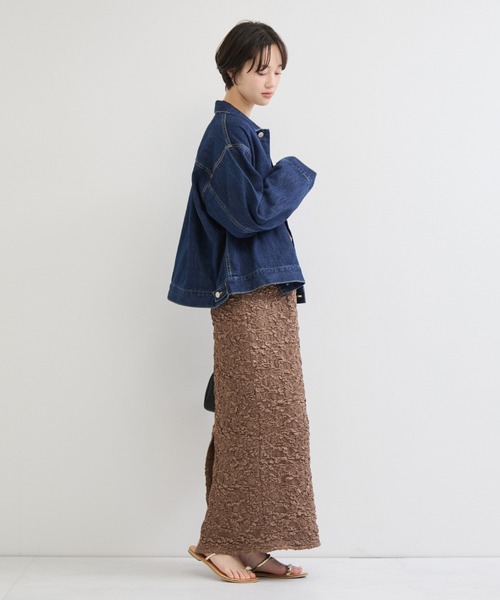 le cercle ADAM ET ROPE'(ルセルクルアダムエロペ)の「【LANCER/ランサー】デニムワンポケットショートジャケット(デニムジャケット・レディース・ブルー/ネイビー/ブラック・FREE)」の18枚目の写真