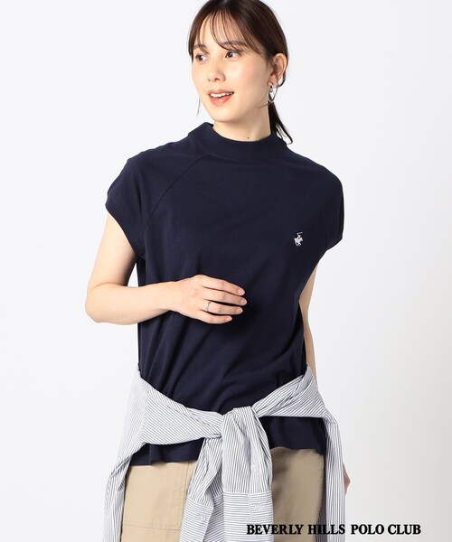 BEVERLY HILLS POLO CLUB(ビバリーヒルズポロクラブ)の「【BEVERLY HILLS POLO CLUB 】グランドパーク別注 モックネックラグラン プルオーバー(その他トップス・レディース・ホワイト/ネイビー/ブラック・FREE)」の3枚目の写真