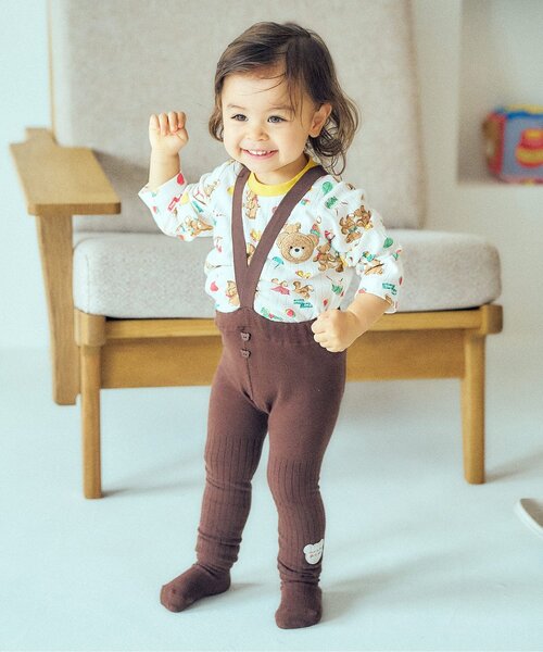apres les cours(アプレレクール)の「tiny bear Palette 総柄長袖Tシャツ(その他ベビーウェア・キッズ・レッド/サックスブルー/アイボリー/オフホワイト・90/80/70)」の7枚目の写真