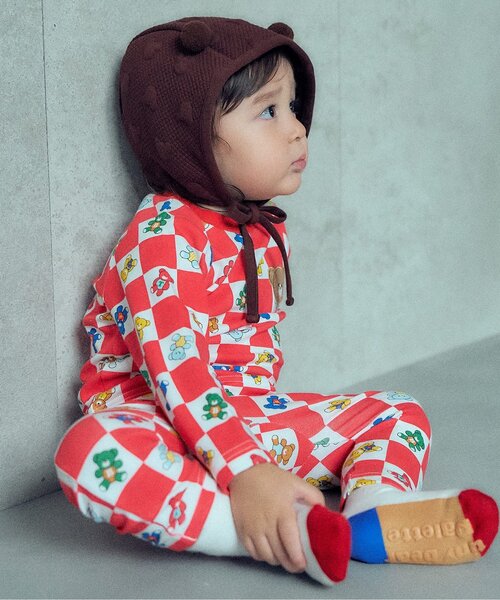 apres les cours(アプレレクール)の「tiny bear Palette 総柄長袖Tシャツ(その他ベビーウェア・キッズ・レッド/サックスブルー/アイボリー/オフホワイト・90/80/70)」の14枚目の写真