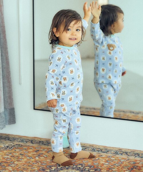 apres les cours(アプレレクール)の「tiny bear Palette 総柄長袖Tシャツ(その他ベビーウェア・キッズ・レッド/サックスブルー/アイボリー/オフホワイト・90/80/70)」の15枚目の写真