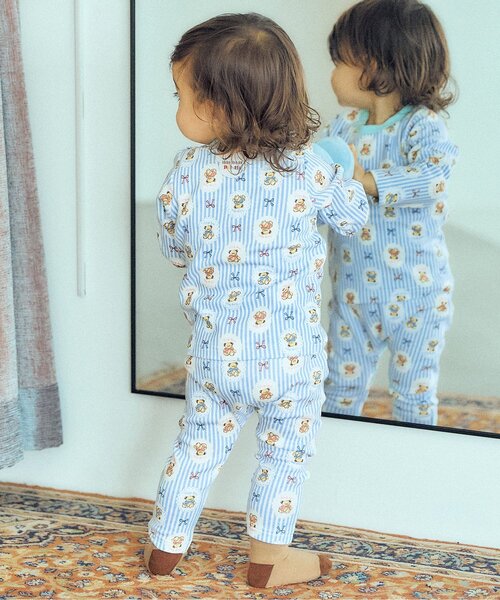 apres les cours(アプレレクール)の「tiny bear Palette 総柄長袖Tシャツ(その他ベビーウェア・キッズ・レッド/サックスブルー/アイボリー/オフホワイト・90/80/70)」の16枚目の写真