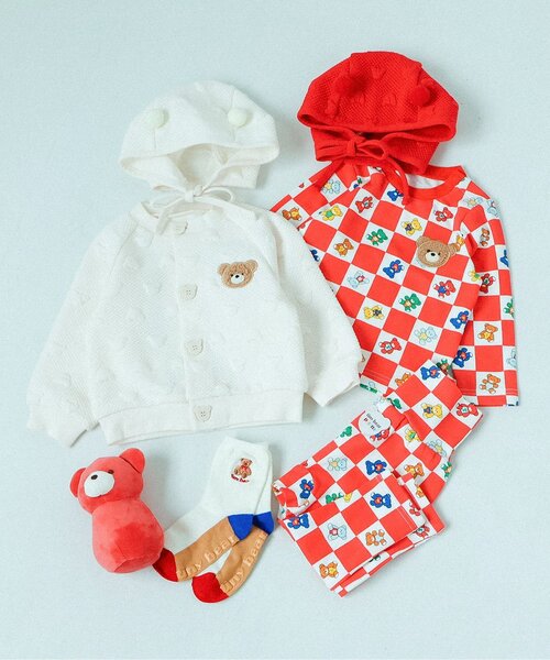 apres les cours(アプレレクール)の「tiny bear Palette 総柄長袖Tシャツ(その他ベビーウェア・キッズ・レッド/サックスブルー/アイボリー/オフホワイト・90/80/70)」の21枚目の写真
