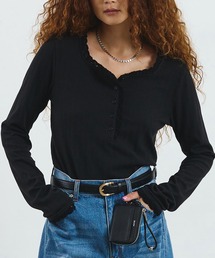 ROSE BUD | CREOLME/SQUARE NECK RIB TOP(Tシャツ/カットソー)
