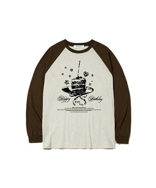 THEMORFHOUSE（ザモーフハウス）の「ケーキフォーユープリントオーバーサイズロングスリーブ[4カラー]（Tシャツ/カットソー・レディース・ホワイト/ブラック/ブラウン/ネイビー・MEDIUM/LARGE）」の3枚目の写真