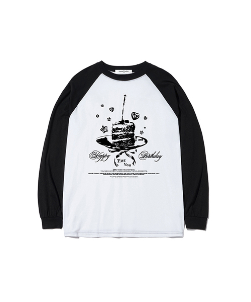 THEMORFHOUSE（ザモーフハウス）の「ケーキフォーユープリントオーバーサイズロングスリーブ[4カラー]（Tシャツ/カットソー・レディース・ホワイト/ブラック/ブラウン/ネイビー・MEDIUM/LARGE）」の2枚目の写真