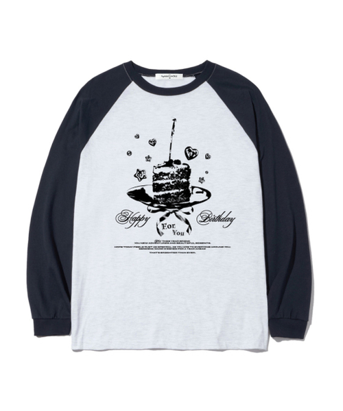 THEMORFHOUSE（ザモーフハウス）の「ケーキフォーユープリントオーバーサイズロングスリーブ[4カラー]（Tシャツ/カットソー・レディース・ホワイト/ブラック/ブラウン/ネイビー・MEDIUM/LARGE）」の6枚目の写真