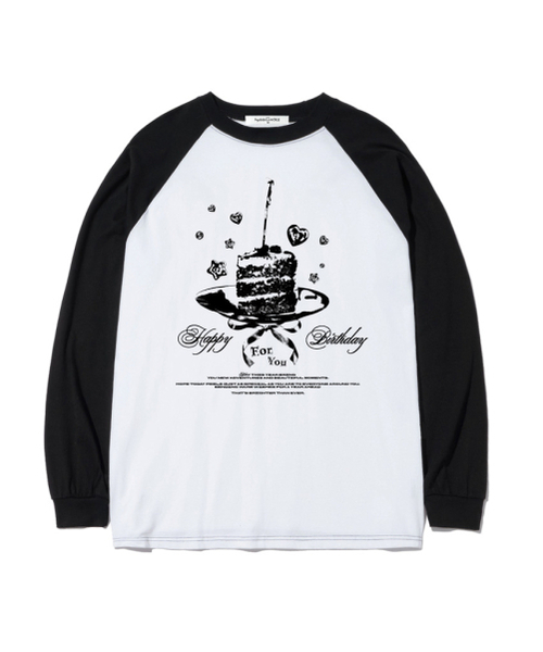 THEMORFHOUSE（ザモーフハウス）の「ケーキフォーユープリントオーバーサイズロングスリーブ[4カラー]（Tシャツ/カットソー・レディース・ホワイト/ブラック/ブラウン/ネイビー・MEDIUM/LARGE）」の8枚目の写真