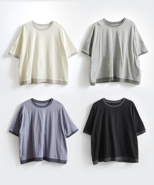 e-zakkamania stores(イーザッカマニアストアーズ)の「微配色リブ ワイドプルオーバー(Tシャツ/カットソー・レディース・ブラック/グレイッシュブルー/杢グレー/アイボリー・M)」の13枚目の写真