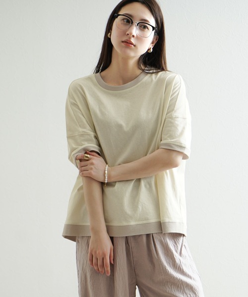 e-zakkamania stores(イーザッカマニアストアーズ)の「微配色リブ ワイドプルオーバー(Tシャツ/カットソー・レディース・ブラック/グレイッシュブルー/杢グレー/アイボリー・M)」の16枚目の写真