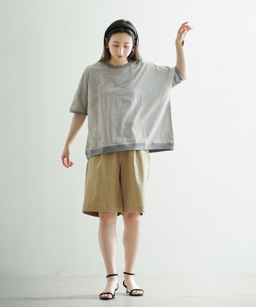 e-zakkamania stores(イーザッカマニアストアーズ)の「微配色リブ ワイドプルオーバー(Tシャツ/カットソー・レディース・ブラック/グレイッシュブルー/杢グレー/アイボリー・M)」の17枚目の写真