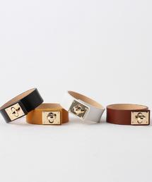 coen | 《LEE5月号掲載》ワイドレザーブレスレット（ホワイト⇒WEB限定カラー）(バングル/リストバンド)