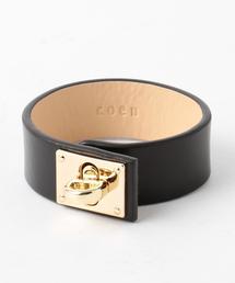 coen | 《LEE5月号掲載》ワイドレザーブレスレット（ホワイト⇒WEB限定カラー）(バングル/リストバンド)