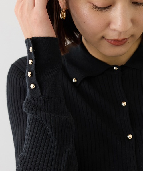 ROPE'(ロペ)の「スーパーメリノウール金ボタンポロニットカーディガン(カーディガン/ボレロ・レディース・ブラウン/ネイビー/グリーン/カーキ/ピンク・38)」の21枚目の写真