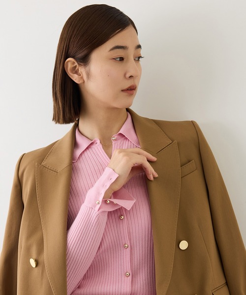 ROPE'(ロペ)の「スーパーメリノウール金ボタンポロニットカーディガン(カーディガン/ボレロ・レディース・ブラウン/ネイビー/グリーン/カーキ/ピンク・38)」の22枚目の写真