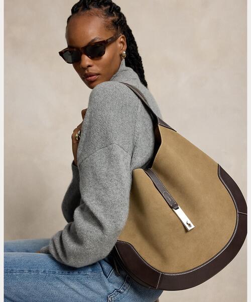 POLO RALPH LAUREN(ポロ ラルフ ローレン)の「Polo ID スエード ラージ ショルダー バッグ(ショルダーバッグ・レディース・ブラウン・ONE)」の7枚目の写真