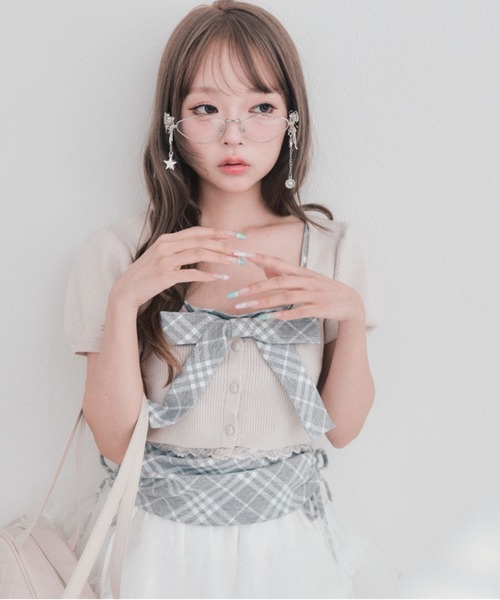 OLIVE des OLIVE(オリーブデオリーブ)の「Ribbonキャミ×カーデセット(ワンピース・レディース・ブラック/ベージュ/ピンク・FREE)」の15枚目の写真