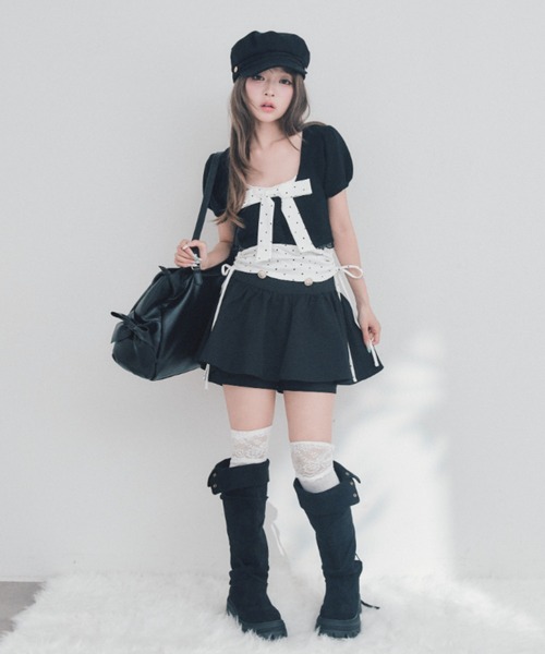 OLIVE des OLIVE(オリーブデオリーブ)の「Ribbonキャミ×カーデセット(ワンピース・レディース・ブラック/ベージュ/ピンク・FREE)」の19枚目の写真