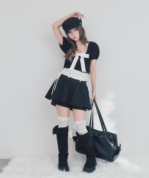 OLIVE des OLIVE(オリーブデオリーブ)の「Ribbonキャミ×カーデセット(ワンピース・レディース・ブラック/ベージュ/ピンク・FREE)」の21枚目の写真