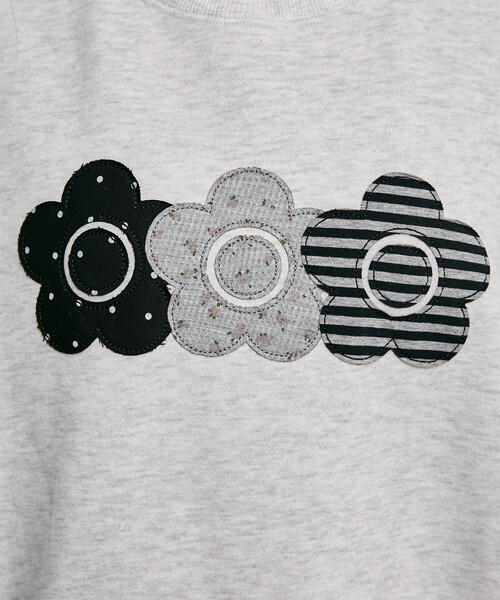 MARY QUANT（マリークワント）の「MARY QUANT × PUBLUX/マリークワント 別注 異素材 ドッキング トリプル デイジー 裏起毛 スウェット　限定展開（スウェット・レディース・グレー/ブラウン/ネイビー/チャコールグレー・ﾌﾘ-）」の12枚目の写真