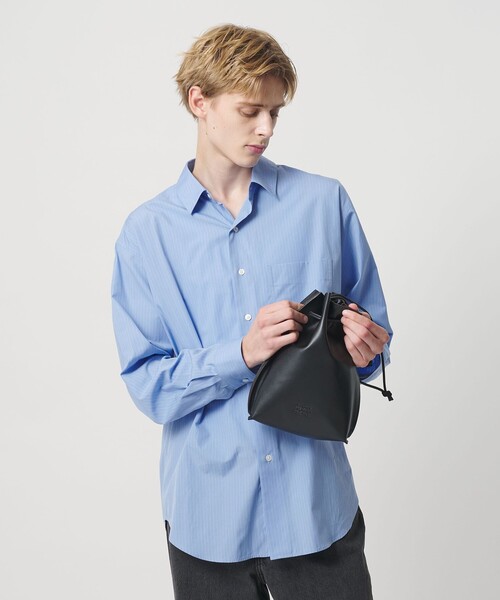 BEAUTY&YOUTH UNITED ARROWS(ビューティーアンドユースユナイテッドアローズ)の「ティー コア レザー パース(ハンドバッグ・メンズ・ブラック/ダークグリーン・FREE)」の1枚目の写真