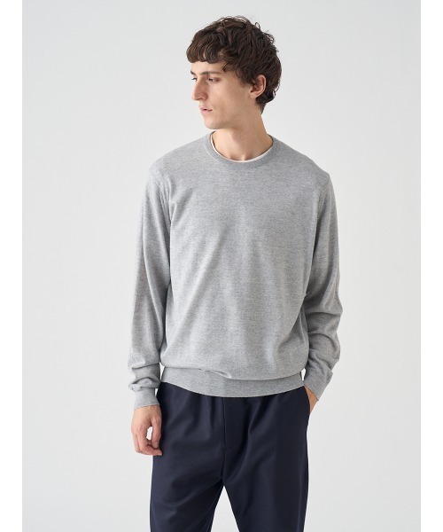 JOHN SMEDLEY(ジョンスメドレー)の「クルーネック長袖ニットプルオーバー(ニット/セーター・メンズ・グレー系その他4・L/M/S)」の2枚目の写真