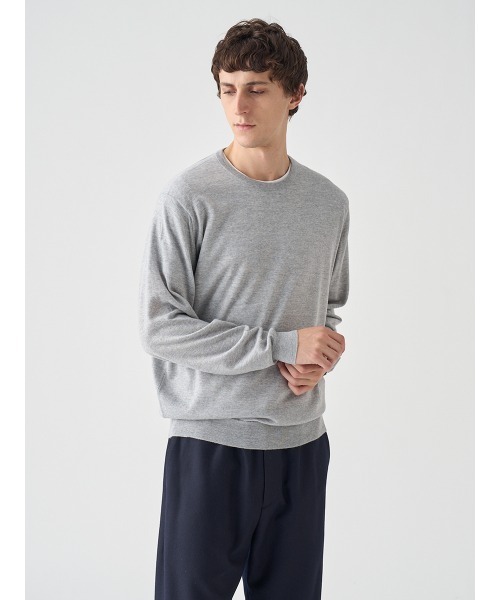 JOHN SMEDLEY(ジョンスメドレー)の「クルーネック長袖ニットプルオーバー(ニット/セーター・メンズ・グレー系その他4・L/M/S)」の4枚目の写真