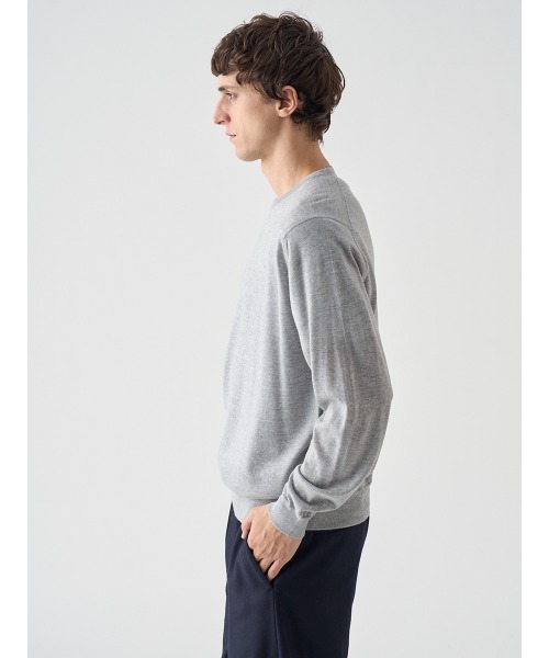 JOHN SMEDLEY(ジョンスメドレー)の「クルーネック長袖ニットプルオーバー(ニット/セーター・メンズ・グレー系その他4・L/M/S)」の7枚目の写真