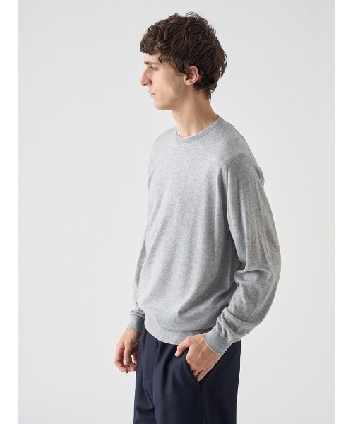 JOHN SMEDLEY(ジョンスメドレー)の「クルーネック長袖ニットプルオーバー(ニット/セーター・メンズ・グレー系その他4・L/M/S)」の8枚目の写真