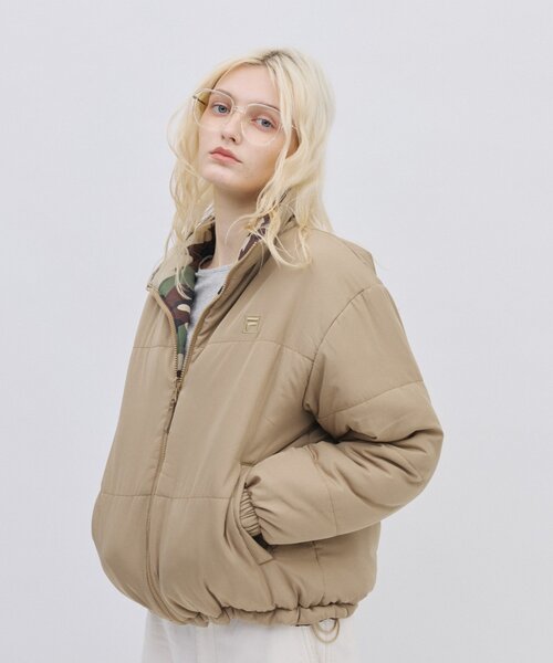 FILA（フィラ）の「【 FILA 別注 】リバーシブル中綿ジャケット（ブルゾン・レディース・ベージュ/ブラック・LARGE/MEDIUM）」の14枚目の写真