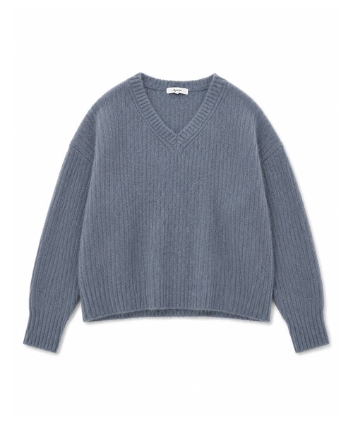 cloenc(クロエンス)の「Relaxy Rich フォックスブレンド Vネックニット(ニット/セーター・レディース・ベージュ系その他7/ブルー系その他7/ブラウン系8・02)」の3枚目の写真