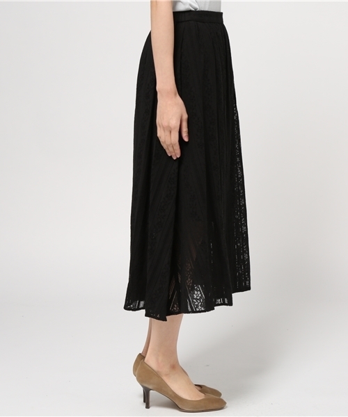 31 Sons de mode（トランテアン　ソン　ドゥ　モード）の「レースミモレスカート （スカート・レディース・ホワイト/ブラック・36/38）」の4枚目の写真