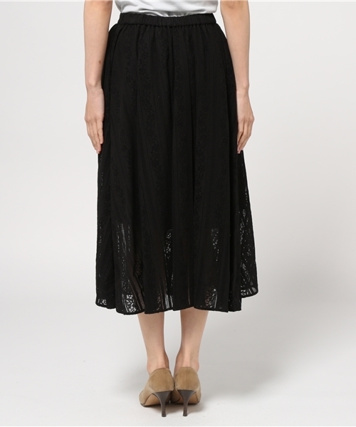 31 Sons de mode（トランテアン　ソン　ドゥ　モード）の「レースミモレスカート （スカート・レディース・ホワイト/ブラック・36/38）」の5枚目の写真