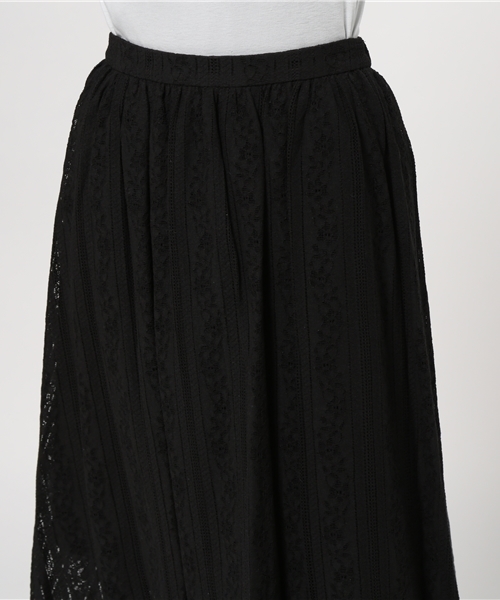 31 Sons de mode（トランテアン　ソン　ドゥ　モード）の「レースミモレスカート （スカート・レディース・ホワイト/ブラック・36/38）」の6枚目の写真