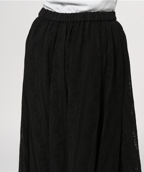 31 Sons de mode（トランテアン　ソン　ドゥ　モード）の「レースミモレスカート （スカート・レディース・ホワイト/ブラック・36/38）」の7枚目の写真