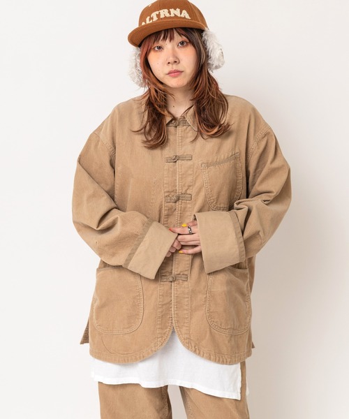 RNA(アールエヌエー)の「J2209 ウォッシュドコードチャイナジャケット(ノーカラージャケット・レディース・ベージュ・MEDIUM)」の3枚目の写真