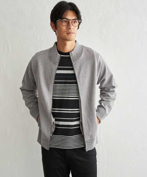 ikka(イッカ)の「ALLシーズンニットジップアップ(ニット/セーター・メンズ・ネイビー/カーキ/グレー/ブラック・XL/L/M)」の2枚目の写真