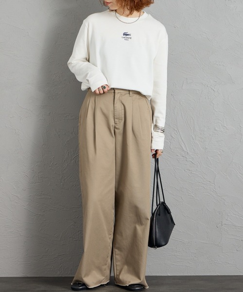 LACOSTE（ラコステ）の「[LACOSTE/ラコステ] バックプリント ヘビーオンスTシャツ（Tシャツ/カットソー・レディース・ブラウン/ブラック/ホワイト・2/5/4/3）」の4枚目の写真