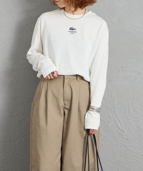 LACOSTE（ラコステ）の「[LACOSTE/ラコステ] バックプリント ヘビーオンスTシャツ（Tシャツ/カットソー・レディース・ブラウン/ブラック/ホワイト・2/5/4/3）」の9枚目の写真