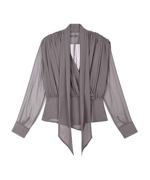 PROJECT WAVE(プロジェクトウェーブ)の「Laurent Blouse (3color)(シャツ/ブラウス・レディース・アイボリー/Beige/ブラック・FREE)」の3枚目の写真