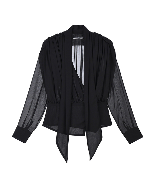 PROJECT WAVE(プロジェクトウェーブ)の「Laurent Blouse (3color)(シャツ/ブラウス・レディース・アイボリー/Beige/ブラック・FREE)」の2枚目の写真