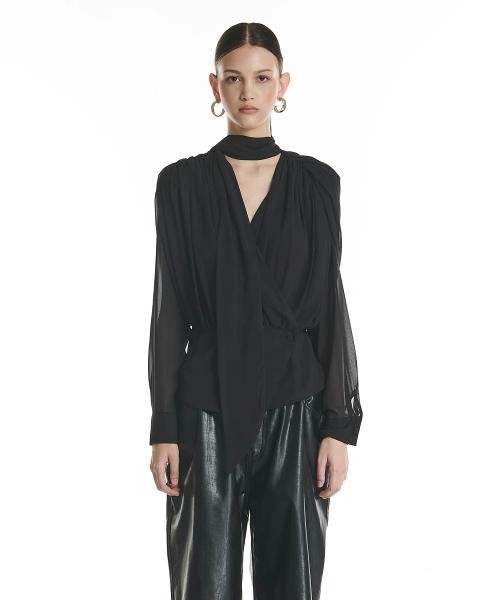 PROJECT WAVE(プロジェクトウェーブ)の「Laurent Blouse (3color)(シャツ/ブラウス・レディース・アイボリー/Beige/ブラック・FREE)」の5枚目の写真