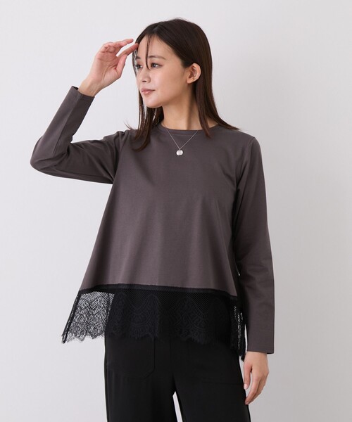 Jayro(ジャイロ)の「裾レース長袖プルオーバー(Tシャツ/カットソー・レディース・チャコールグレー/ブラック・M)」の11枚目の写真