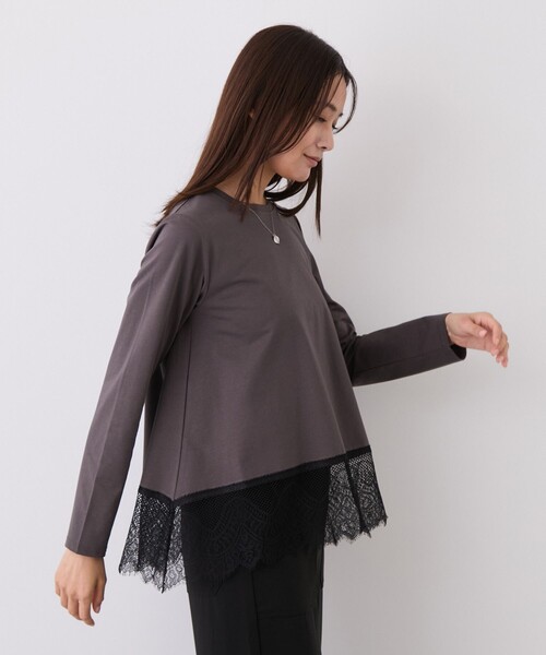 Jayro(ジャイロ)の「裾レース長袖プルオーバー(Tシャツ/カットソー・レディース・チャコールグレー/ブラック・M)」の13枚目の写真