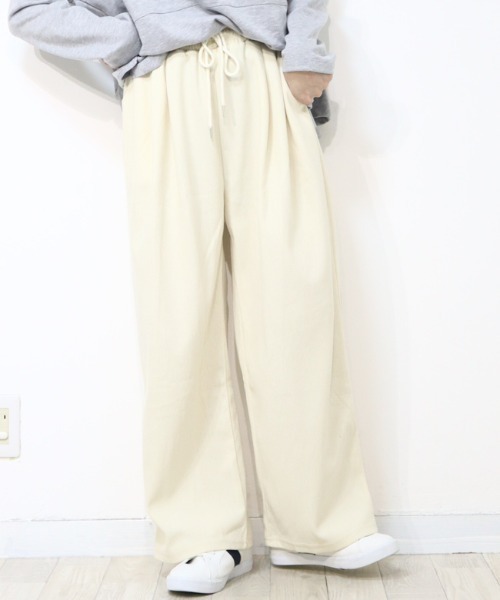 DISKEEN SURE(ディスキーンシュアー)の「フロントタックで体型カバーはお任せ!ニットコーデュロイワイドパンツ(その他パンツ・レディース・チャコール/オフホワイト/ブラウン/ブラック・FREE)」の5枚目の写真